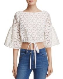 MILLY Lydia Floral Embroidered Top at Bloomingdales